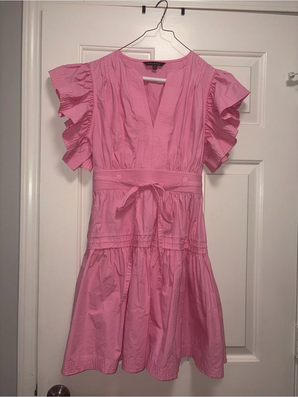 Sift and Box Pink Flutter Sleeve Dress by Strut & Bolt